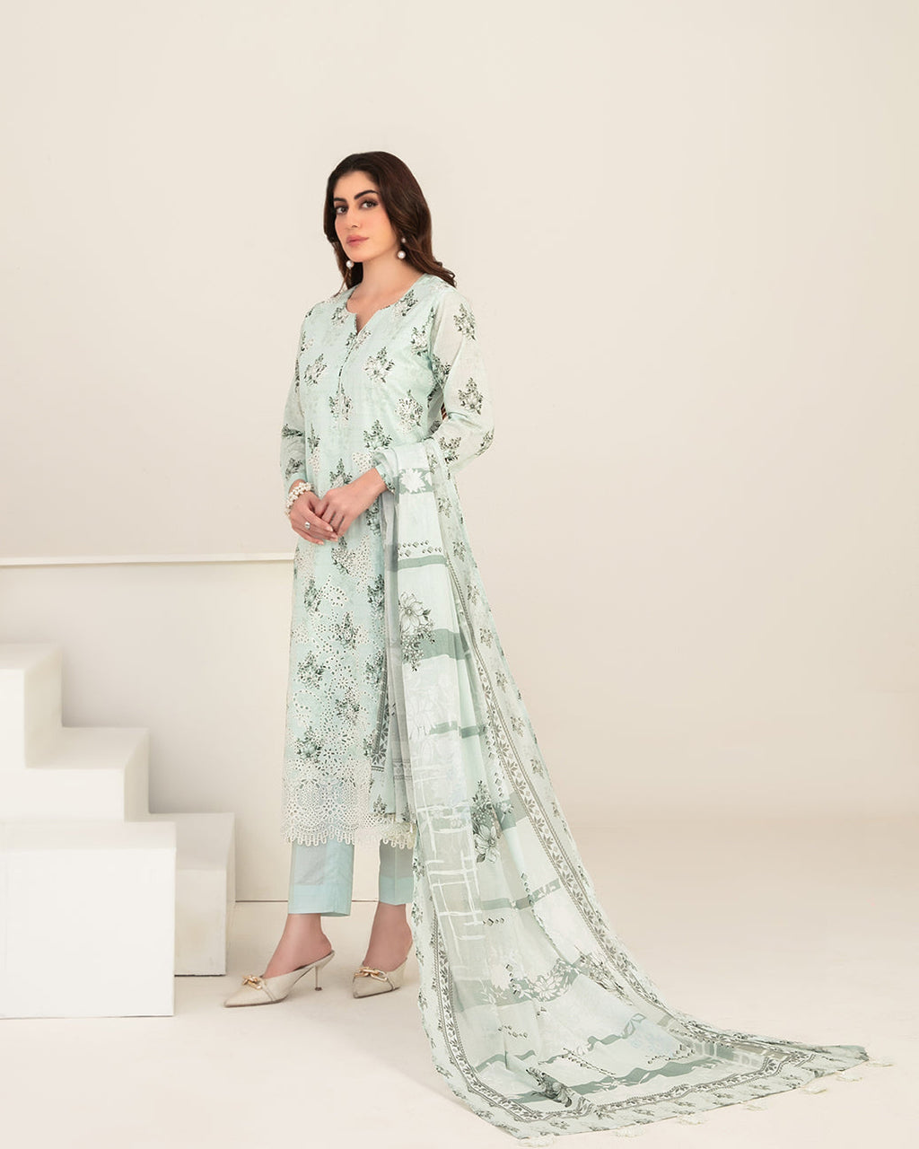 Meem 3pcs Un-Stitched Emb Printed Lawn [D-3862]
