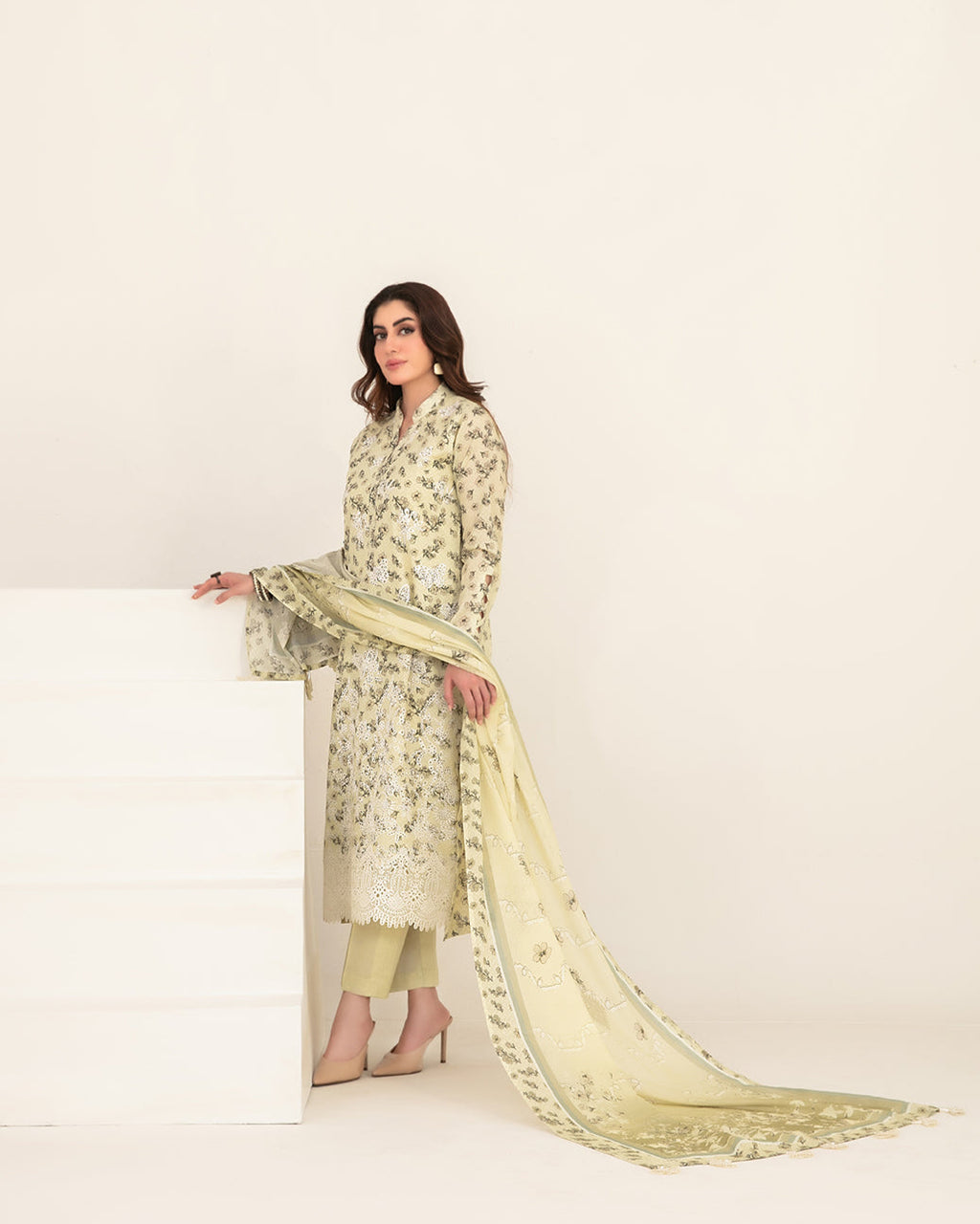 Meem 3pcs Un-Stitched Emb Printed Lawn [D-3861]