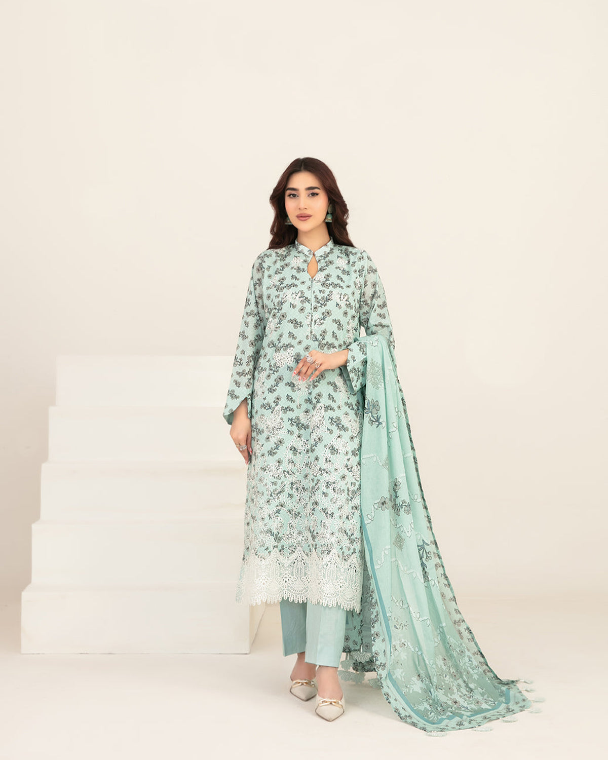 Meem 3pcs Un-Stitched Emb Printed Lawn [D-3865]