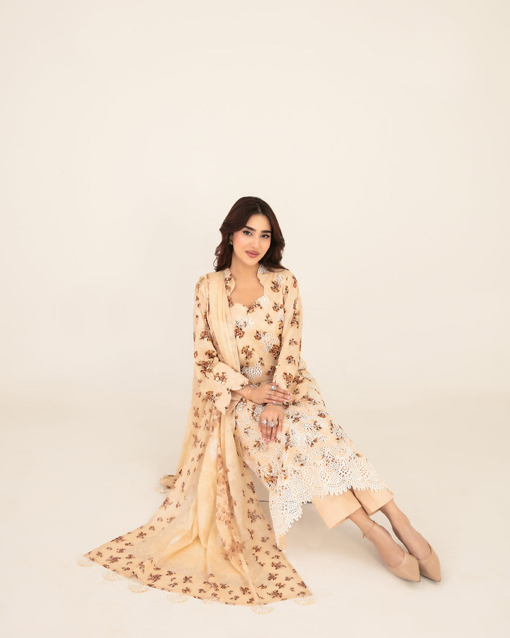 Meem 3pcs Un-Stitched Emb Printed Lawn [D-3858]