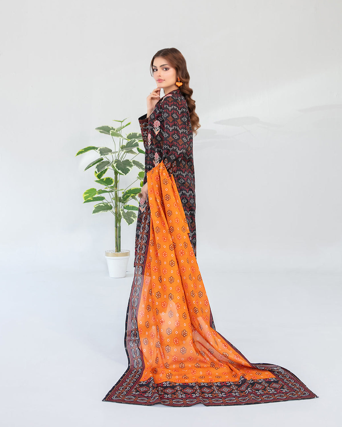 Farha 3pcs Un-Stitched Emb Printed Lawn [D-3288]