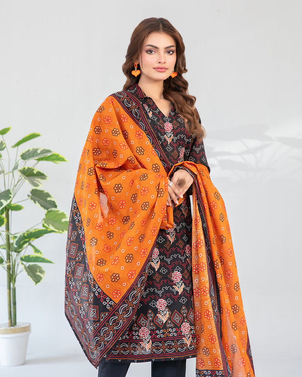Farha 3pcs Un-Stitched Emb Printed Lawn [D-3288]