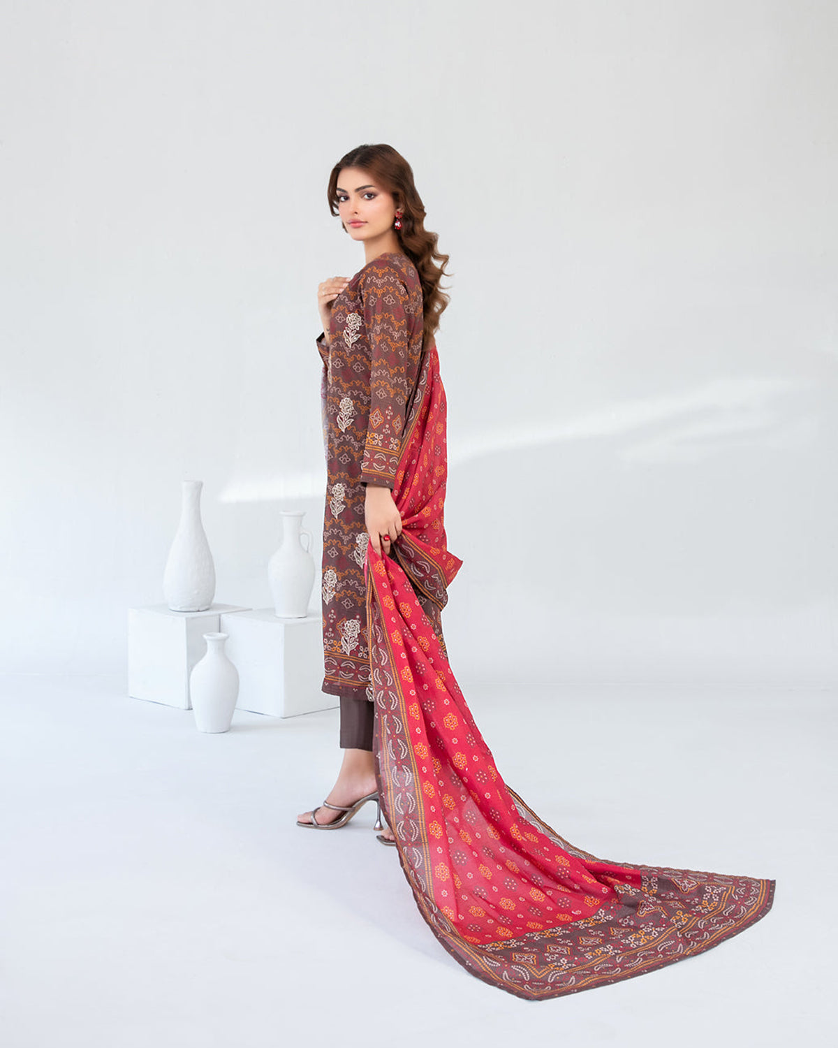 Farha 3pcs Un-Stitched Emb Printed Lawn [D-3291]