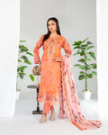 Teyana 3pcs Un-Stitched Emb Printed Lawn [D-3080]