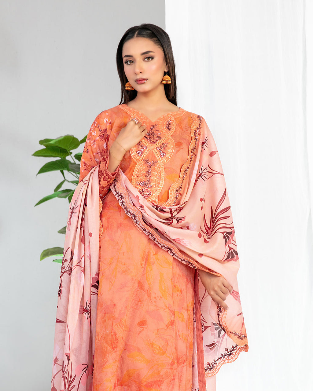 Teyana 3pcs Un-Stitched Emb Printed Lawn [D-3080]
