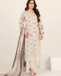 Meem by Tawakkal Fabrics Embroidered Lawn Unstitched 3 Piece Suit - D-3860 - TF26MEM - Off White - Summer Collection