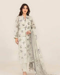 Meem by Tawakkal Fabrics Embroidered Lawn Unstitched 3 Piece Suit - D-3859 - TF26MEM - Off White - Summer Collection