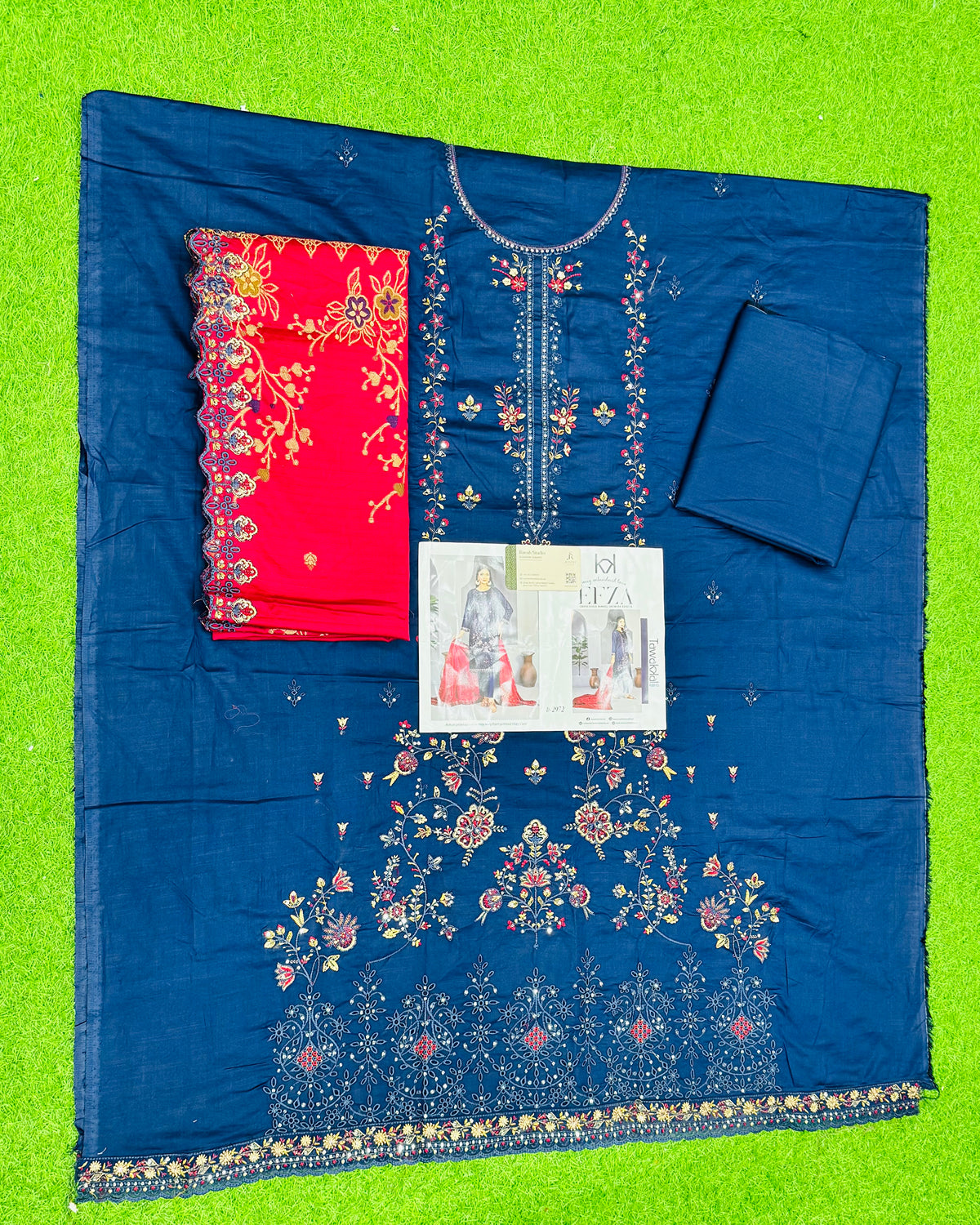 Efza 3pcs Un-Stitched Emb Lawn [D-2972]